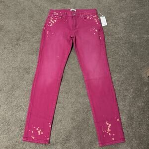 Cotton Citizen 34 Splash Straight Fit Jeans Cotton Blend Stretch Fuscia NWT